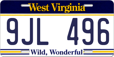 WV license plate 9JL496