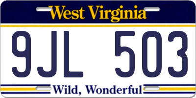 WV license plate 9JL503