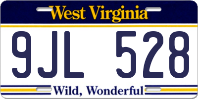 WV license plate 9JL528