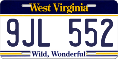 WV license plate 9JL552
