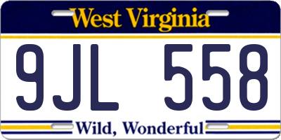 WV license plate 9JL558