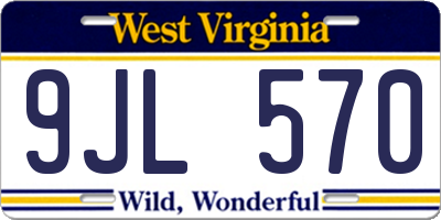 WV license plate 9JL570