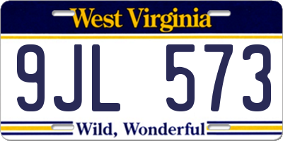 WV license plate 9JL573