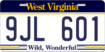 WV license plate 9JL601