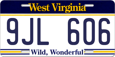WV license plate 9JL606