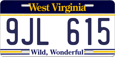WV license plate 9JL615