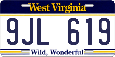 WV license plate 9JL619