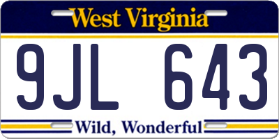 WV license plate 9JL643