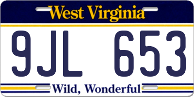 WV license plate 9JL653