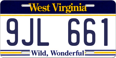 WV license plate 9JL661