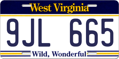 WV license plate 9JL665