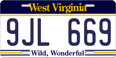 WV license plate 9JL669