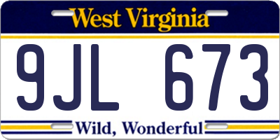 WV license plate 9JL673