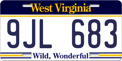 WV license plate 9JL683