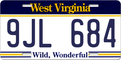 WV license plate 9JL684