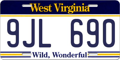 WV license plate 9JL690