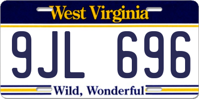 WV license plate 9JL696