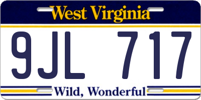 WV license plate 9JL717