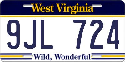WV license plate 9JL724