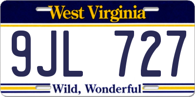 WV license plate 9JL727