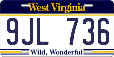 WV license plate 9JL736