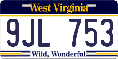 WV license plate 9JL753