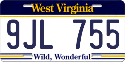 WV license plate 9JL755