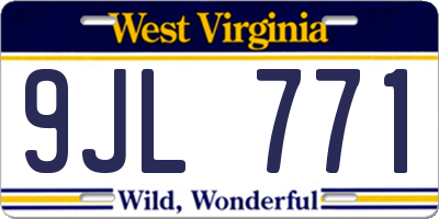 WV license plate 9JL771