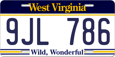 WV license plate 9JL786