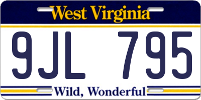 WV license plate 9JL795