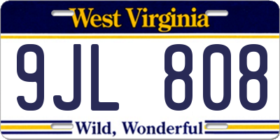WV license plate 9JL808