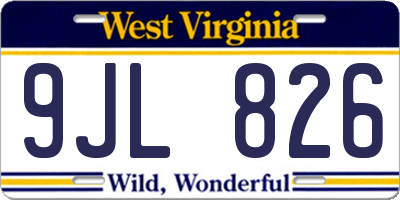 WV license plate 9JL826