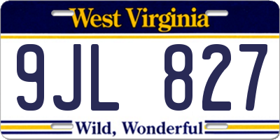 WV license plate 9JL827
