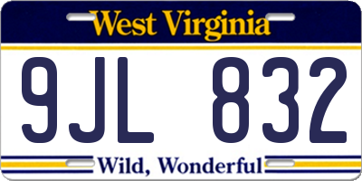 WV license plate 9JL832