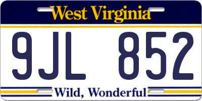 WV license plate 9JL852