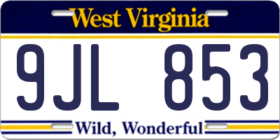 WV license plate 9JL853