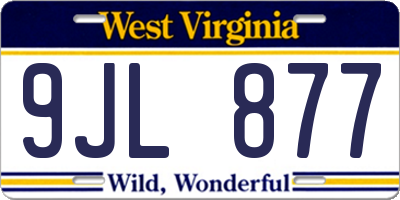 WV license plate 9JL877