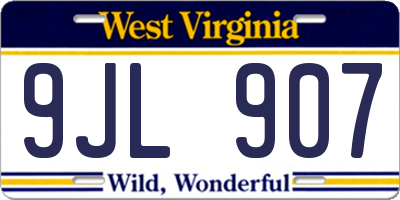 WV license plate 9JL907