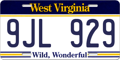 WV license plate 9JL929