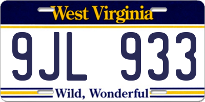 WV license plate 9JL933