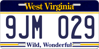 WV license plate 9JM029