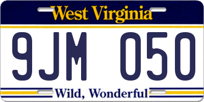 WV license plate 9JM050