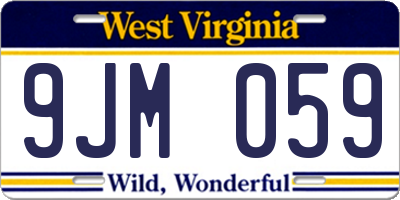 WV license plate 9JM059
