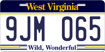 WV license plate 9JM065
