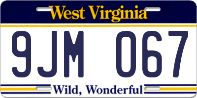 WV license plate 9JM067