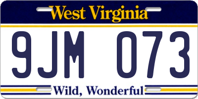 WV license plate 9JM073