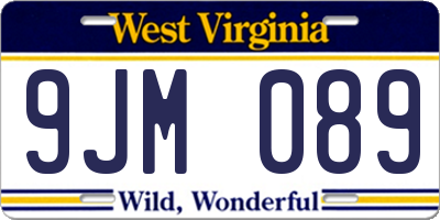 WV license plate 9JM089
