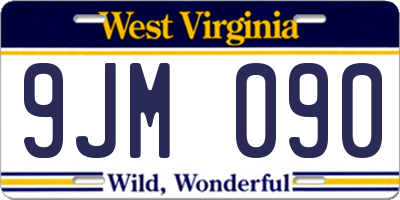 WV license plate 9JM090