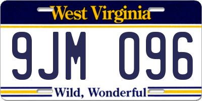 WV license plate 9JM096