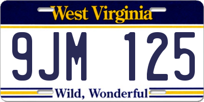 WV license plate 9JM125
